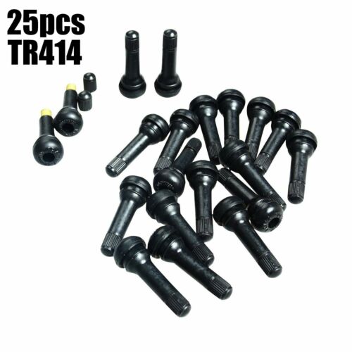 25pc TR414 Snap-In Tire Valve Stems Fits all cars motorcycles wheels quad / ATV