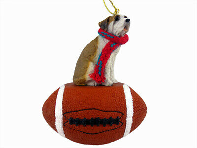 Saint Bernard Dog Smooth Football Sports Figurine Ornament
