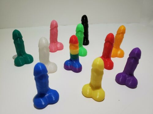 Novelty Joke Penis Dick Valve Stem Cap Covers (4) Many Colors Prank Gag!