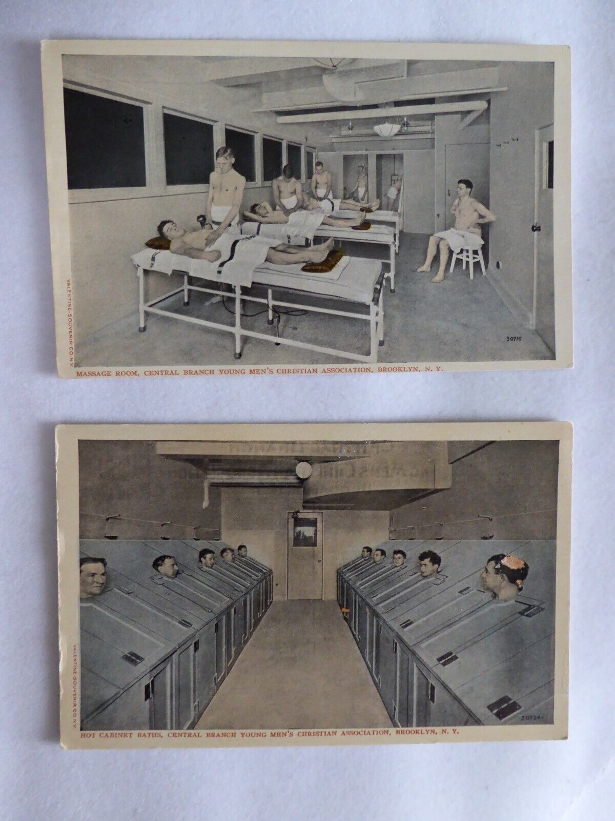 2 Unused Vintage Young Men's Christian Assoc Postcards, Brooklyn, NY