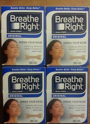 120 Breathe Right Nasal Strips, Large Tan (new In Factory Sealed Boxes) W.w Ship