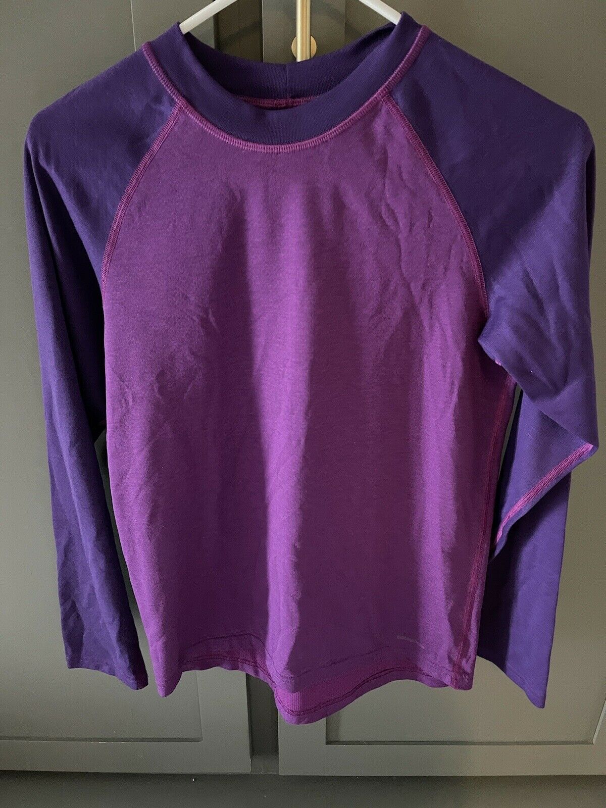 Girls/teen Patagonia Capilene 3 Midweight Polartec Long Sleeve Top Purple 14