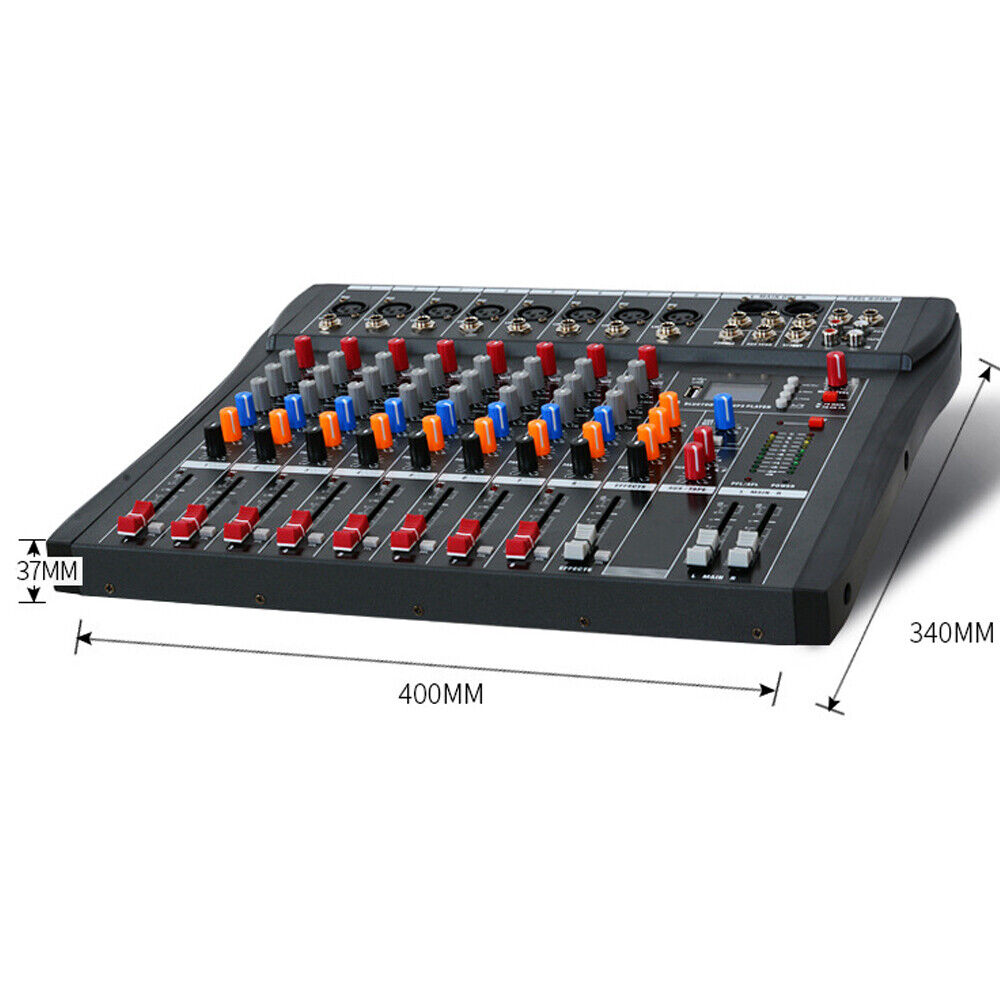 Pro Live Studio Audio Mixer 8 Channel Bluetooth Mixing Console Usb Equipment Ktv