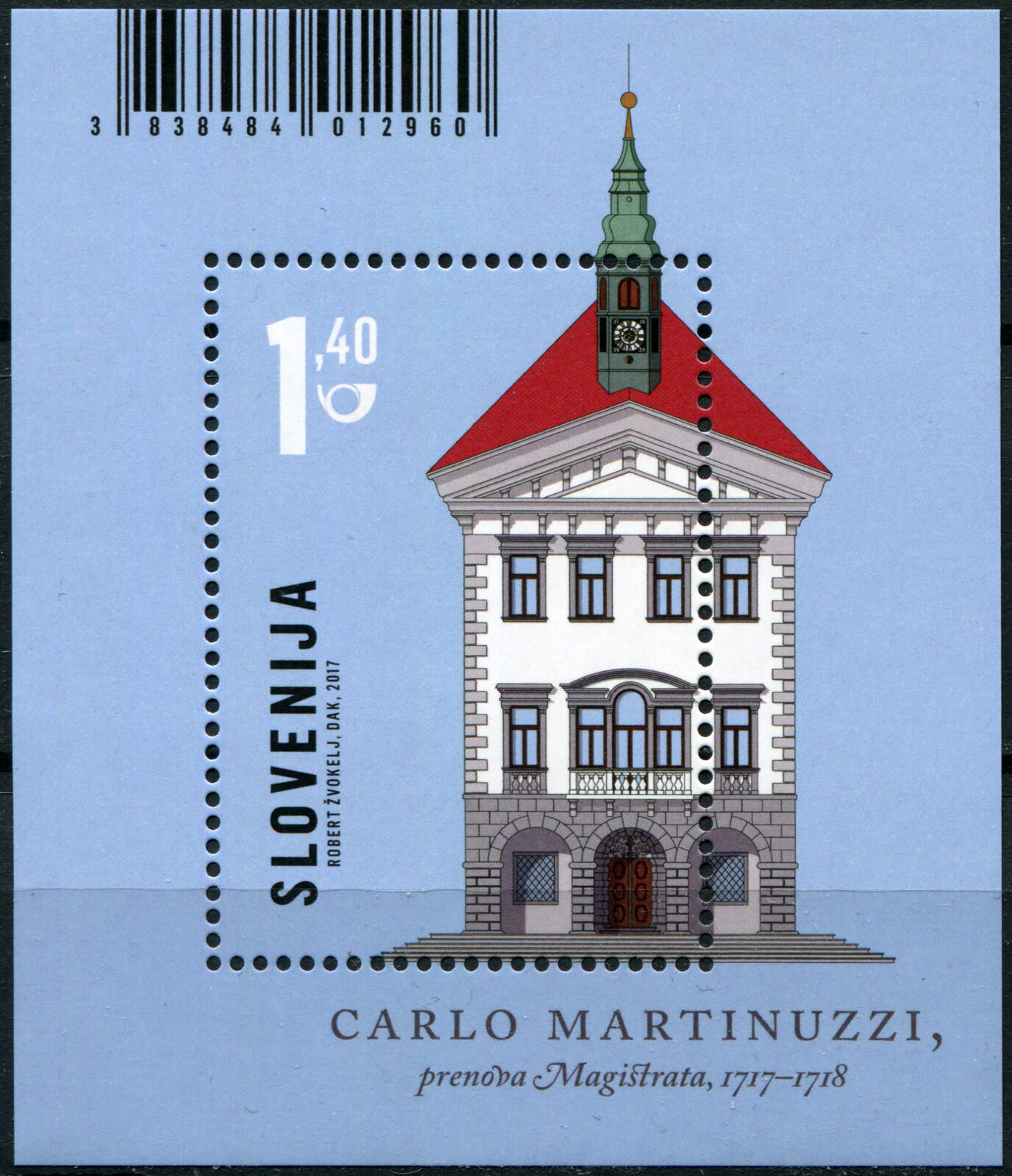Slovenia. 2017. C. Martinuzzi. Renovation Of The Magistrat (mnh Og) S/s