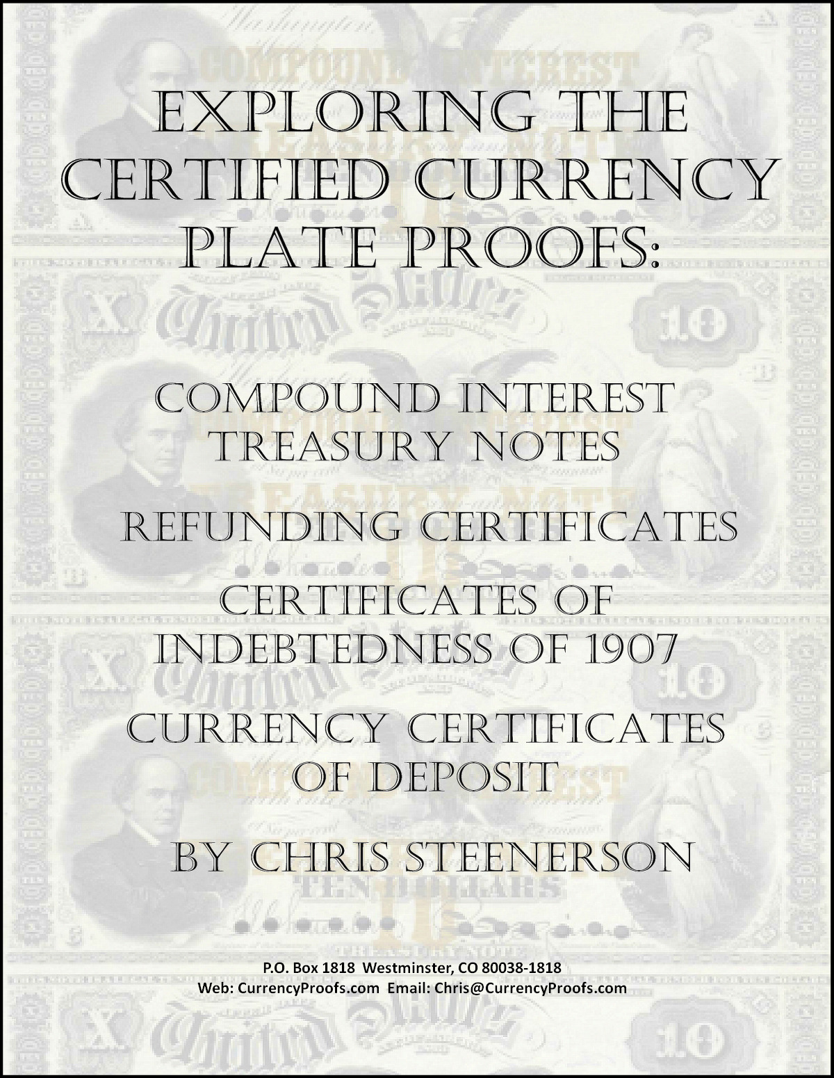 Compound Interest Treasury Notes, Refunding Cert. Currency Cd -232-page Bw Books