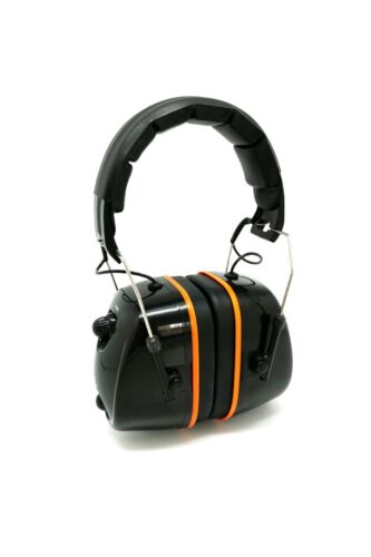 Fm Radio Earmuffs Hearing Protector Mowing Work Protection Headphone Black