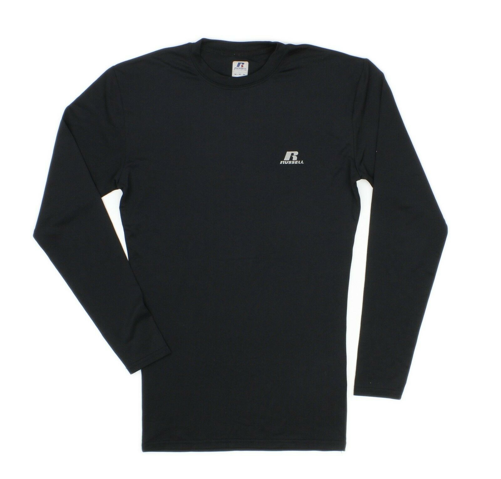Russell Athletic Dri-power Black Long Sleeve Compression Workout Top Youth M