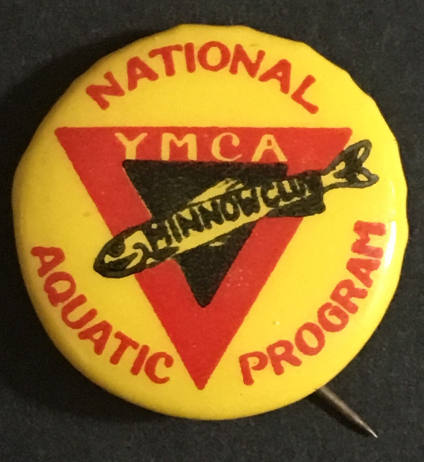 Vintage National Aquatic Program - Ymca - Minnows Club - Pin Back - Celluloid
