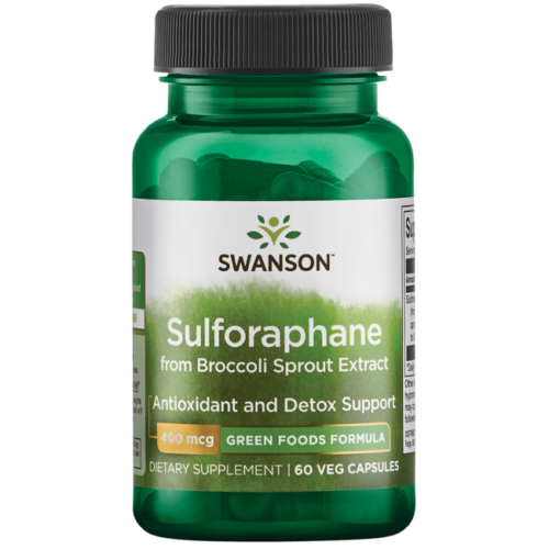 Swanson Sulforaphane from Broccoli Sprout Extract 400 Mcg 60 Veggie Capsules.