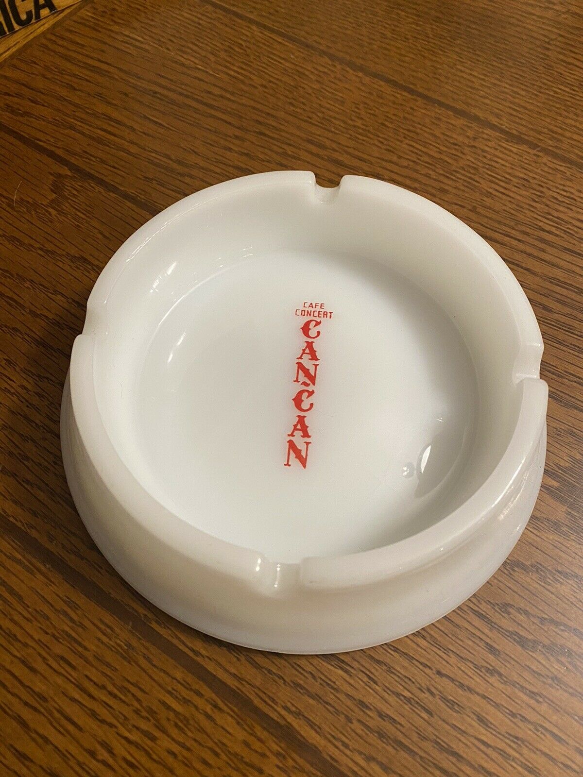 Vintage Cafe Concert Can-Can Club Las Vegas Ashtray White/Red Logo Inside
