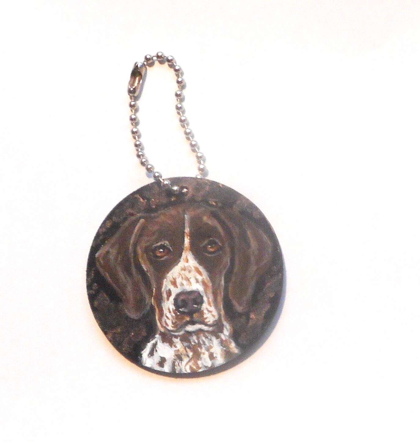 German Shorthaired Pointer Dog Keychain Hand Painted