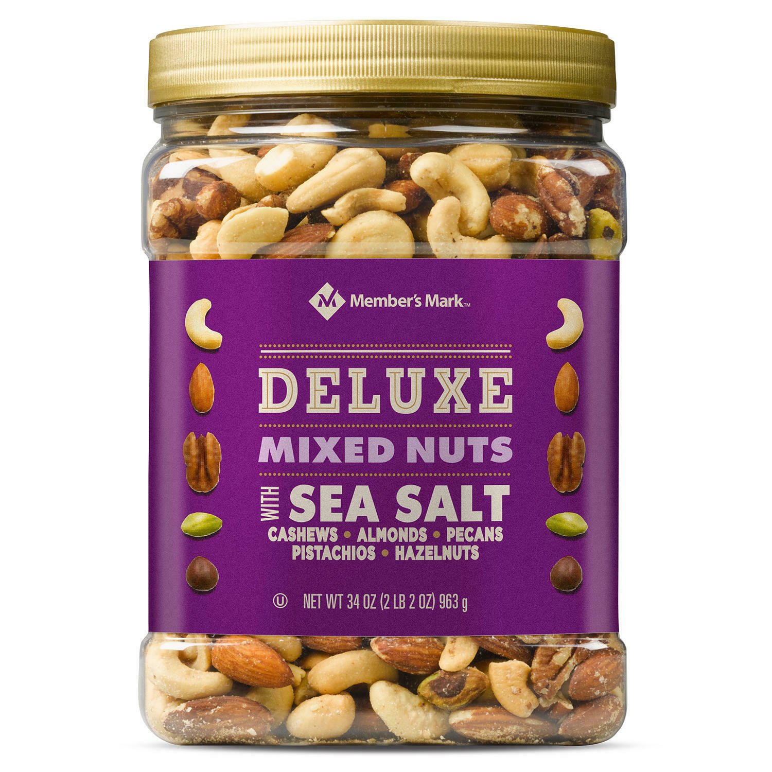 Member's Mark DELUXE Mixed Nuts With Sea Salt (34 oz.) NEW.