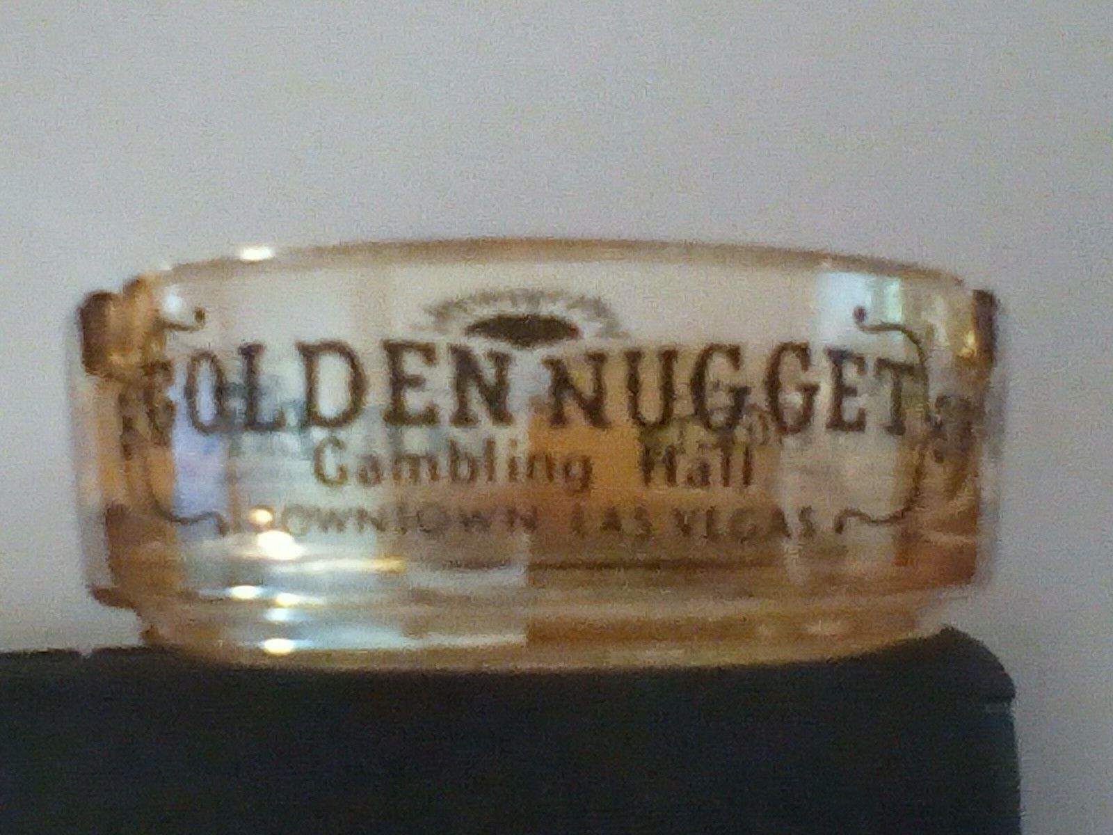 Las Vegas Nv Golden Nugget Gambling Hall Amber Class Ashtray New