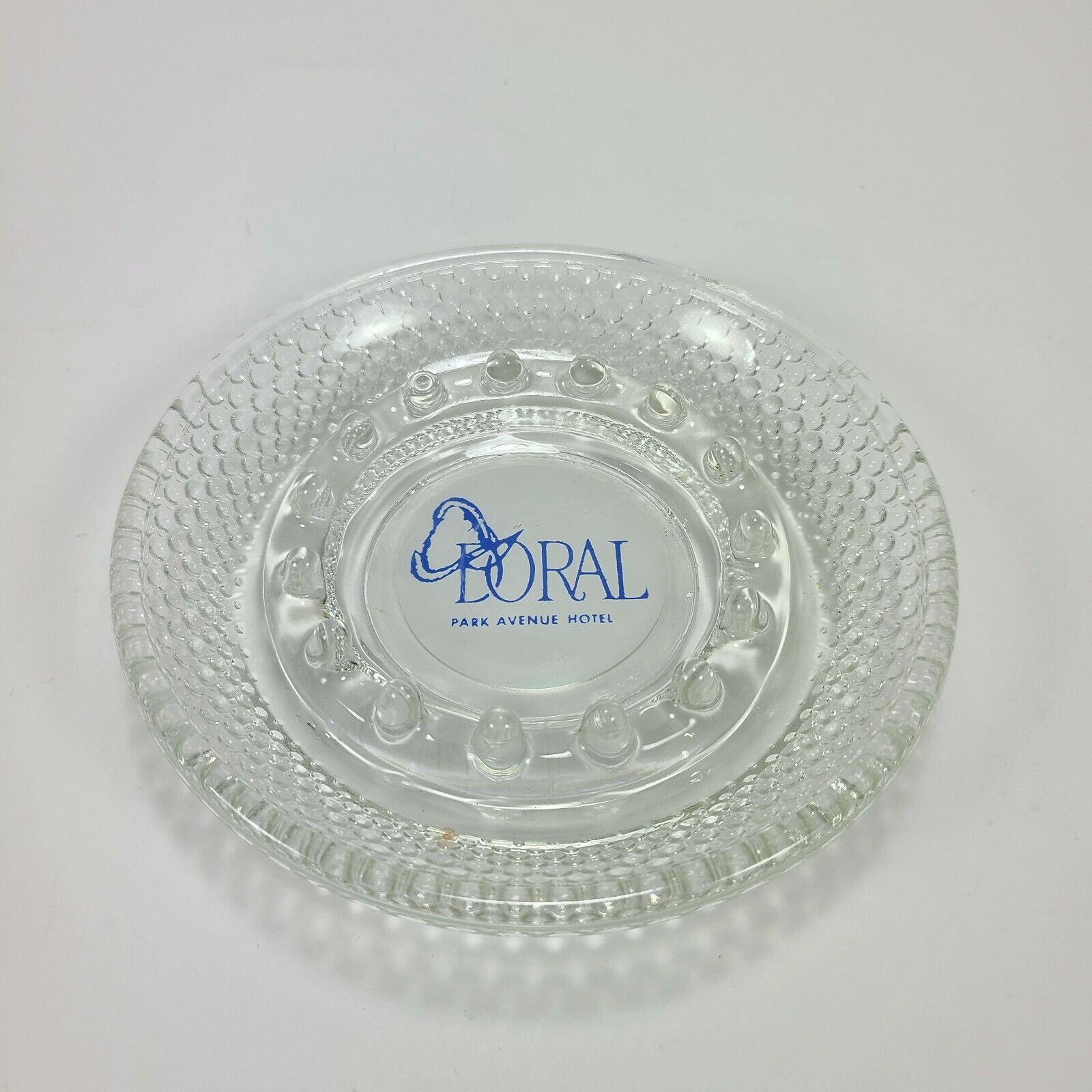 Vintage Glass Doral Park Avenue New York City Hotel Ashtray Trinket Dish