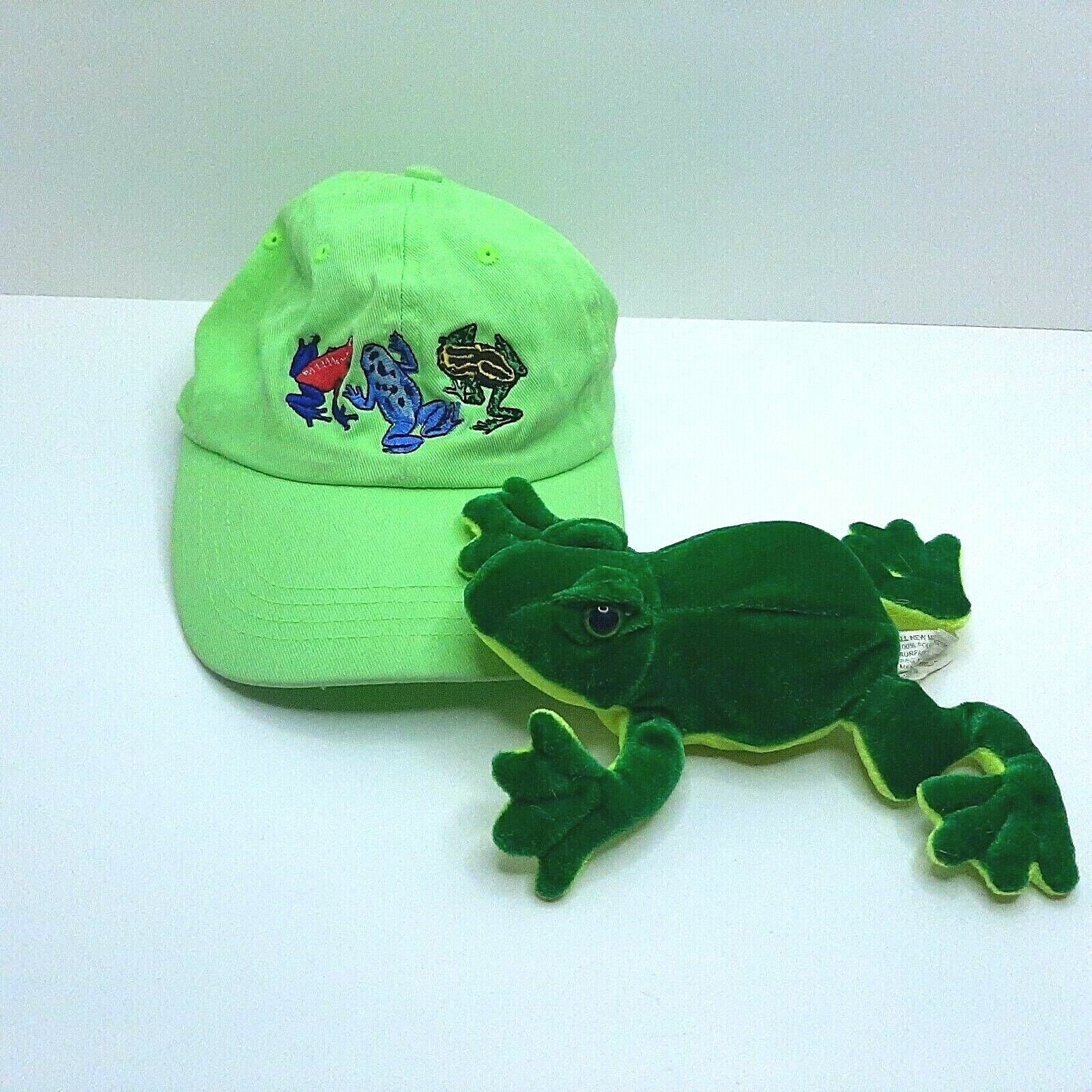 Cobra Dart Frog Fun Embroidered Youth Cap & Plush Frog Neon Green Color