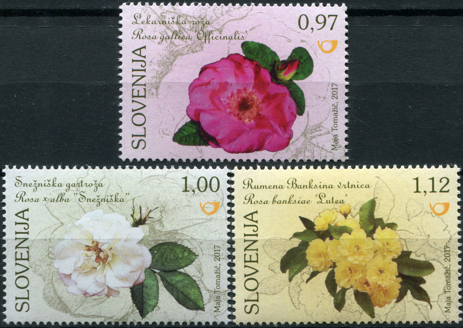 Slovenia. 2017. Flora - Roses (MNH OG) Set of 3 stamps
