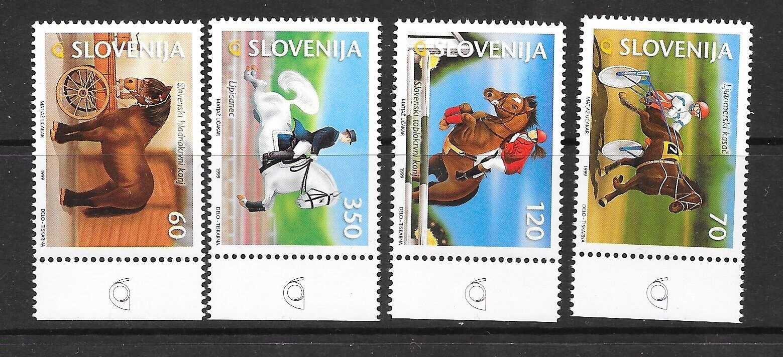 SLOVENIA Sc 353-6+356A NH SET+S/S OF 1999 - HORSES