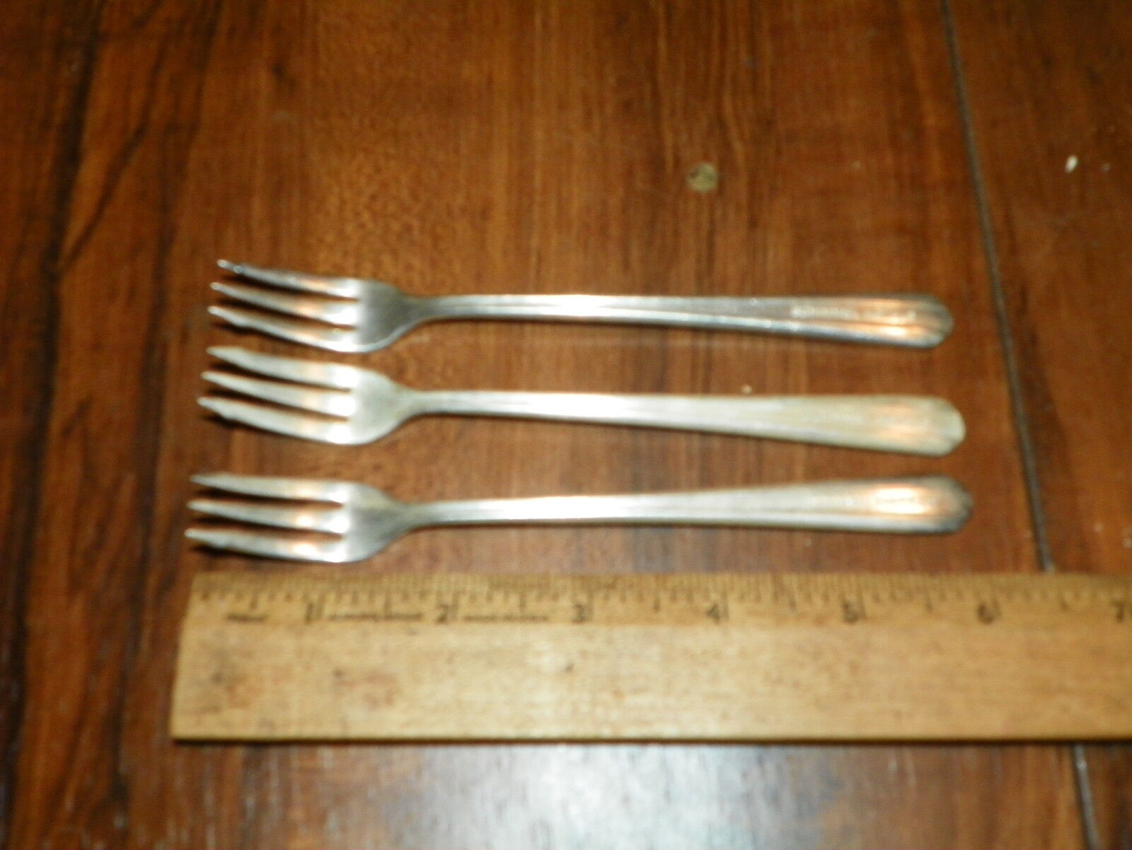 Vintage Set Of 3 INTERNATIONAL Silver Plate Cocktail Forks - SCHIMMEL HOTELS
