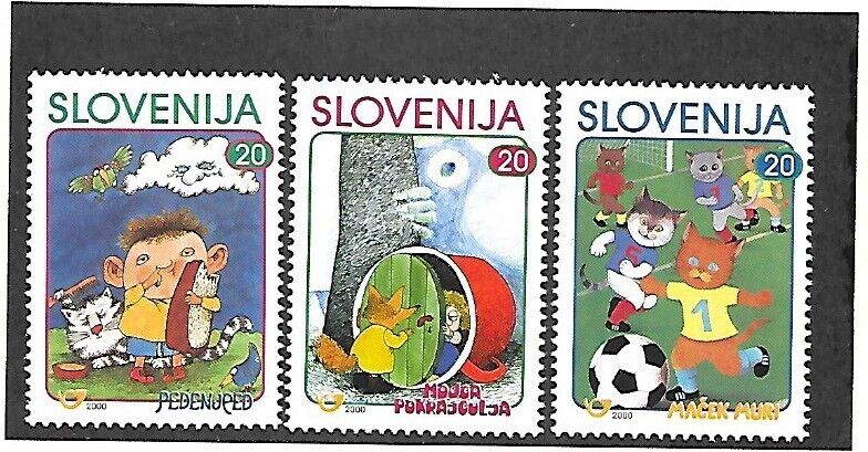 SLOVENIA Sc 391-93 NH ISSUE OF 2000 - CARTOONS
