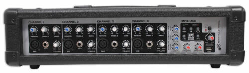 Rockville Rpm45 1800w Powered 4 Channel Mixer/amplifier W Usb/eq/effects/phantom